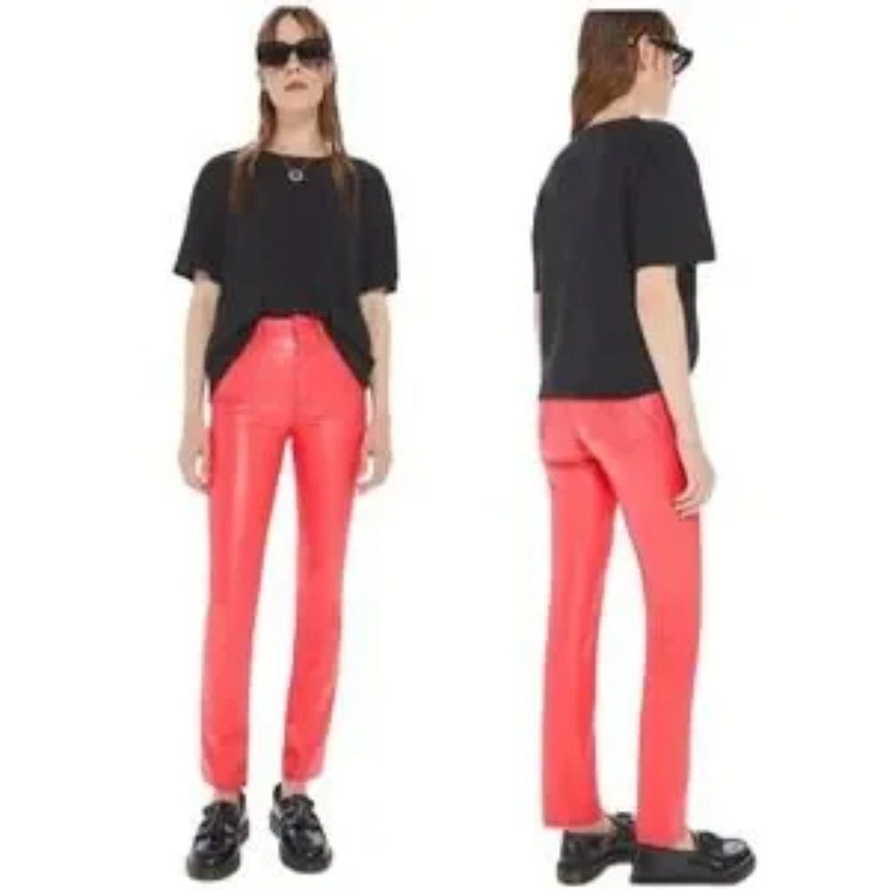 COPY - MOTHER Faux Leather Dazzler Skimp Wax On Geranium  - Size 26